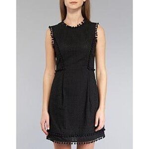 Love Moschino Size 6 Sleeveless Dress Black Pom Pom